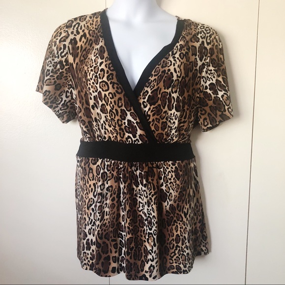 Ashley Stewart Tops - Ashley Stewart Women’s Top Animal Print V Neck